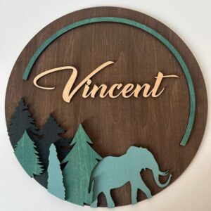 wooden nursery sign with babys name