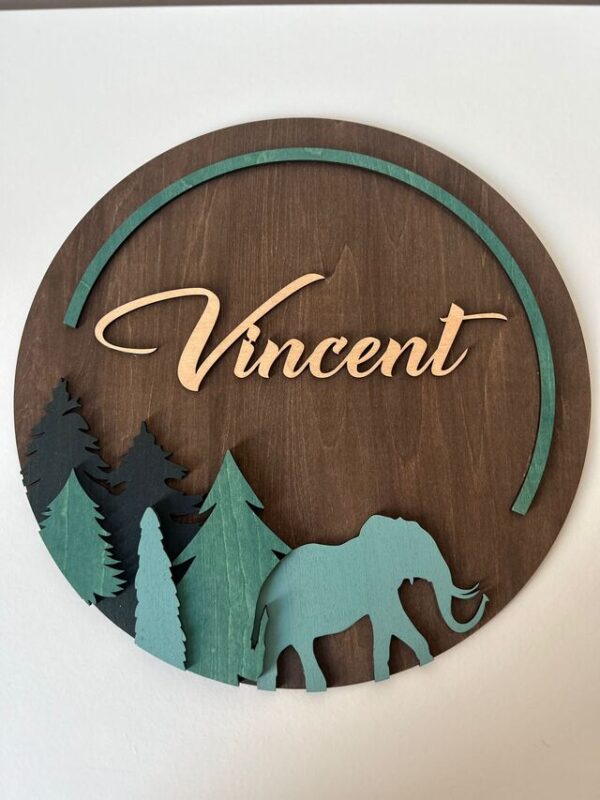 wooden nursery sign with babys name