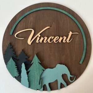 multi layered wooden nursery sign