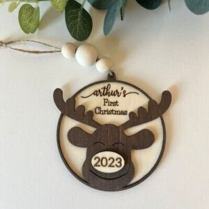 laser cut wooden xmas ornament