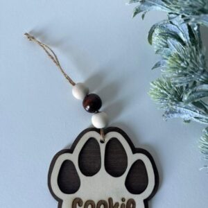 xmas ornament in shape of a paw