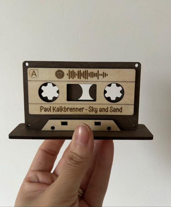 wooden laser cut retro radio cassette